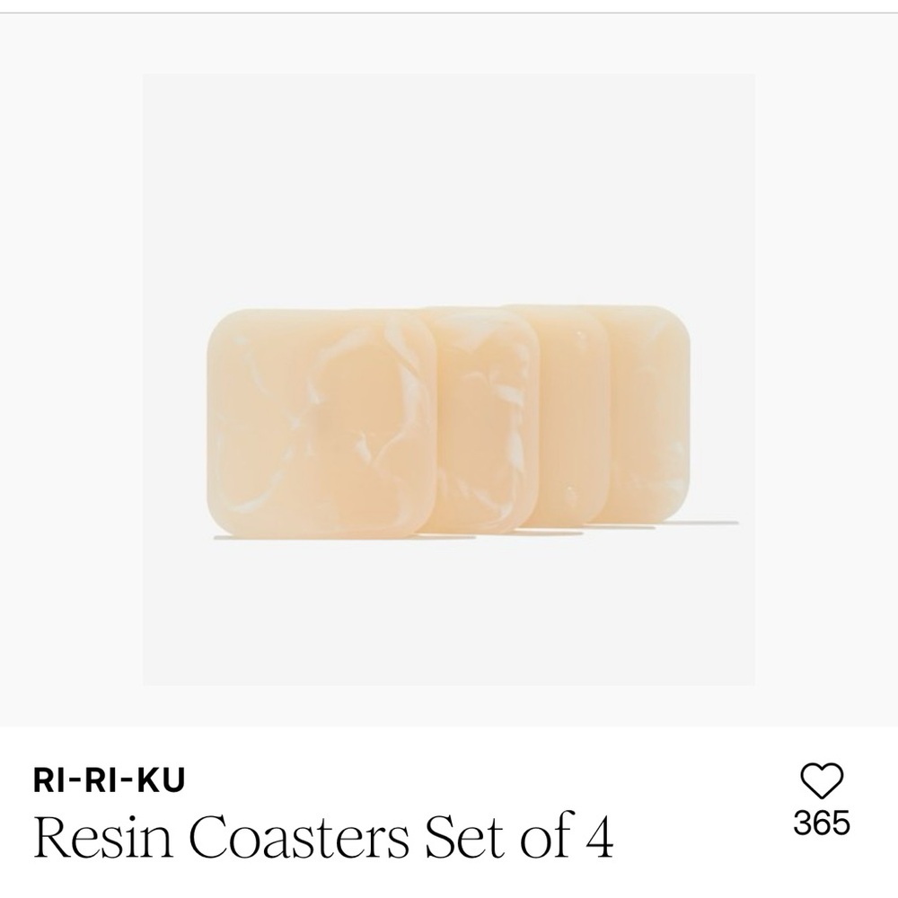 Elegant Beige Resin Coasters Set of 4